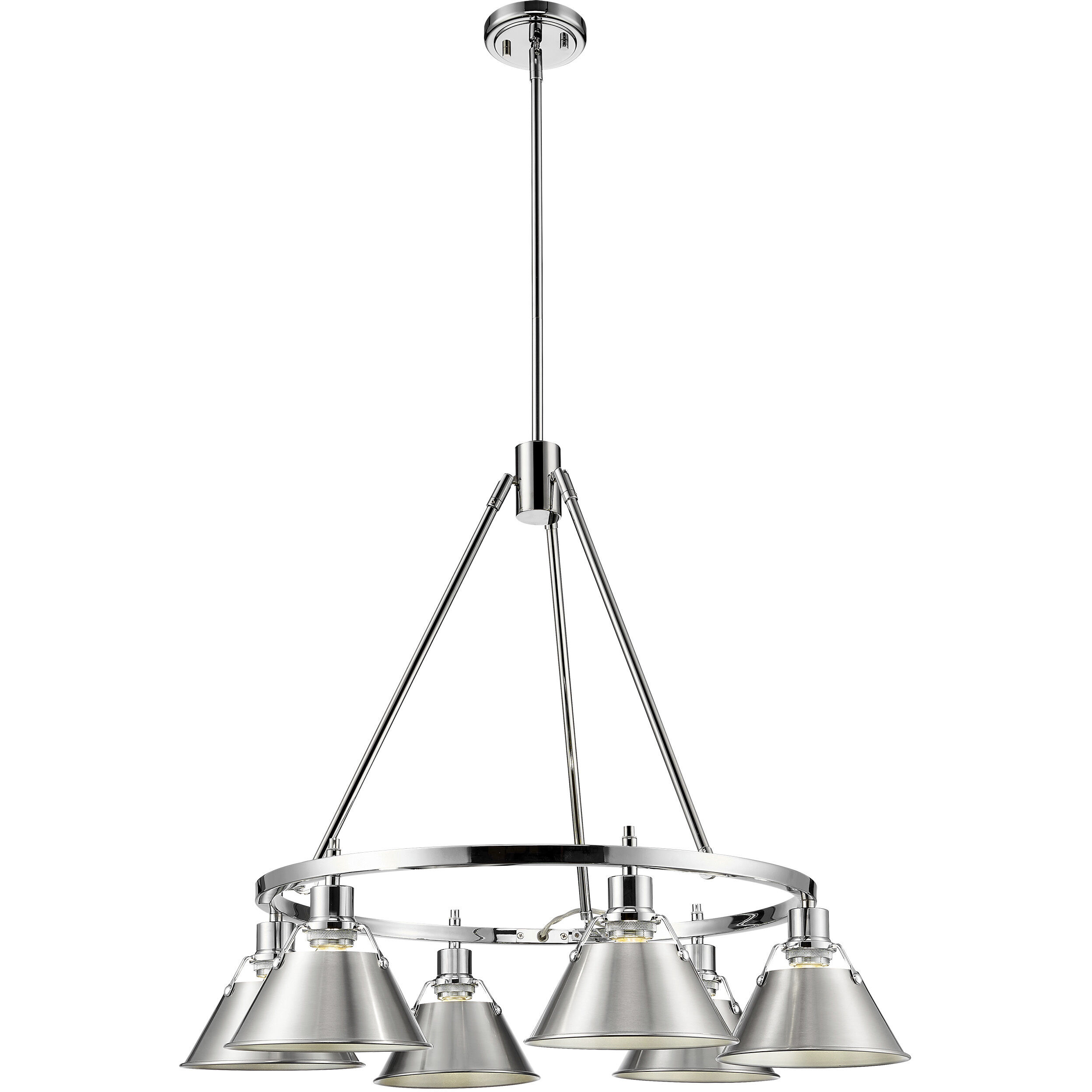 Yep Orwell 29 inch 60.00 watt Chrome Chandelier Ceiling Light in Pewter