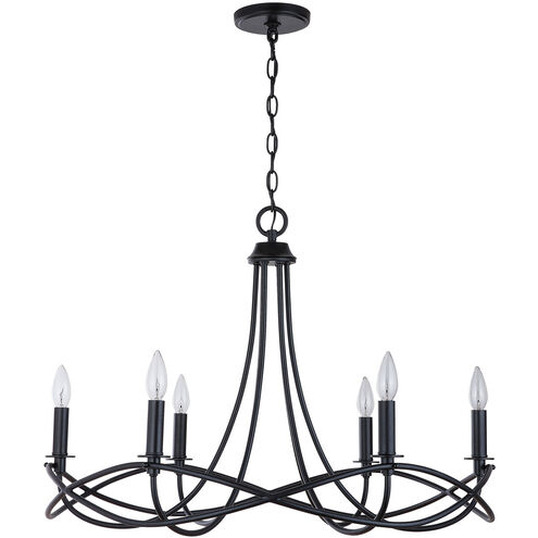 Bonami 6 Light 30 inch Matte Black Chandelier Ceiling Light