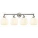 Edison White Venetian 4 Light 35 inch Satin Nickel Bath Vanity Light Wall Light