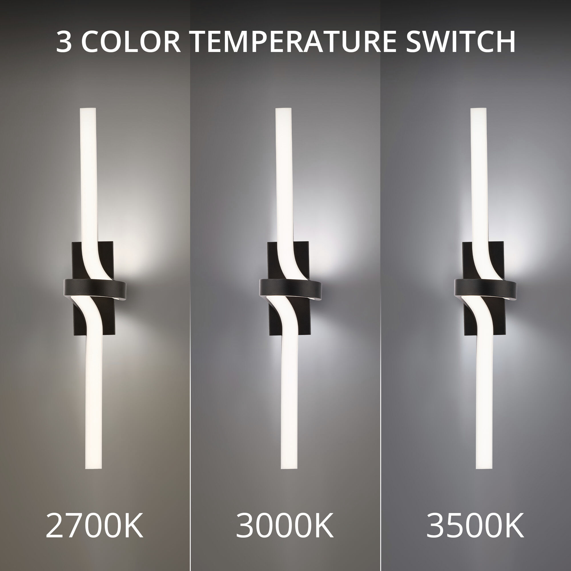 Loophole LED 5.5 inch Black Bath Vanity & Wall Light in 3500K, dweLED