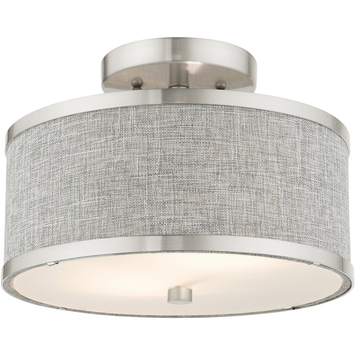 Park Ridge 2 Light 11 inch Brushed Nickel Semi Flush Ceiling Light