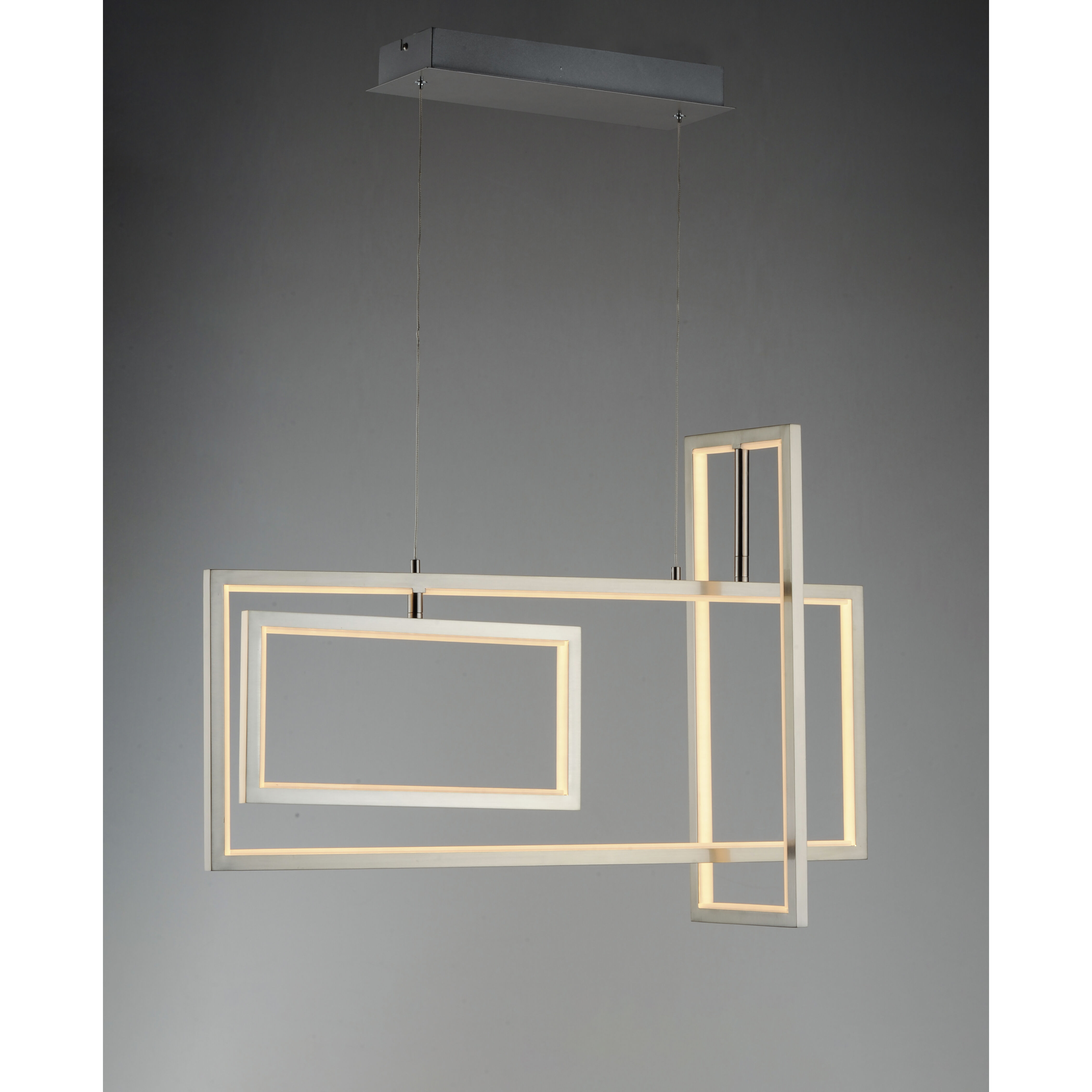 Link LED 31.5 inch Satin Nickel Linear Pendant Ceiling Light