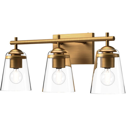Alora Mood Addison 3 Light 21.88 inch Aged Gold Bath Vanity Light Wall Light