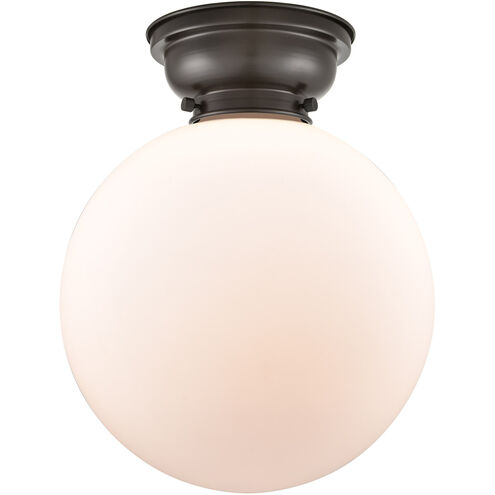 Aditi XX-Large Beacon LED 12 inch Oil Rubbed Bronze Flush Mount Ceiling Light in Matte White Glass, Aditi