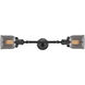 Franklin Restoration Small Bell 2 Light 16 inch Matte Black Bath Vanity Light Wall Light in Plated Smoke Glass, Franklin Restoration