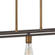 Fulton LED 50 inch Bronze with Heirloom Brass Indoor Linear Chandelier Ceiling Light