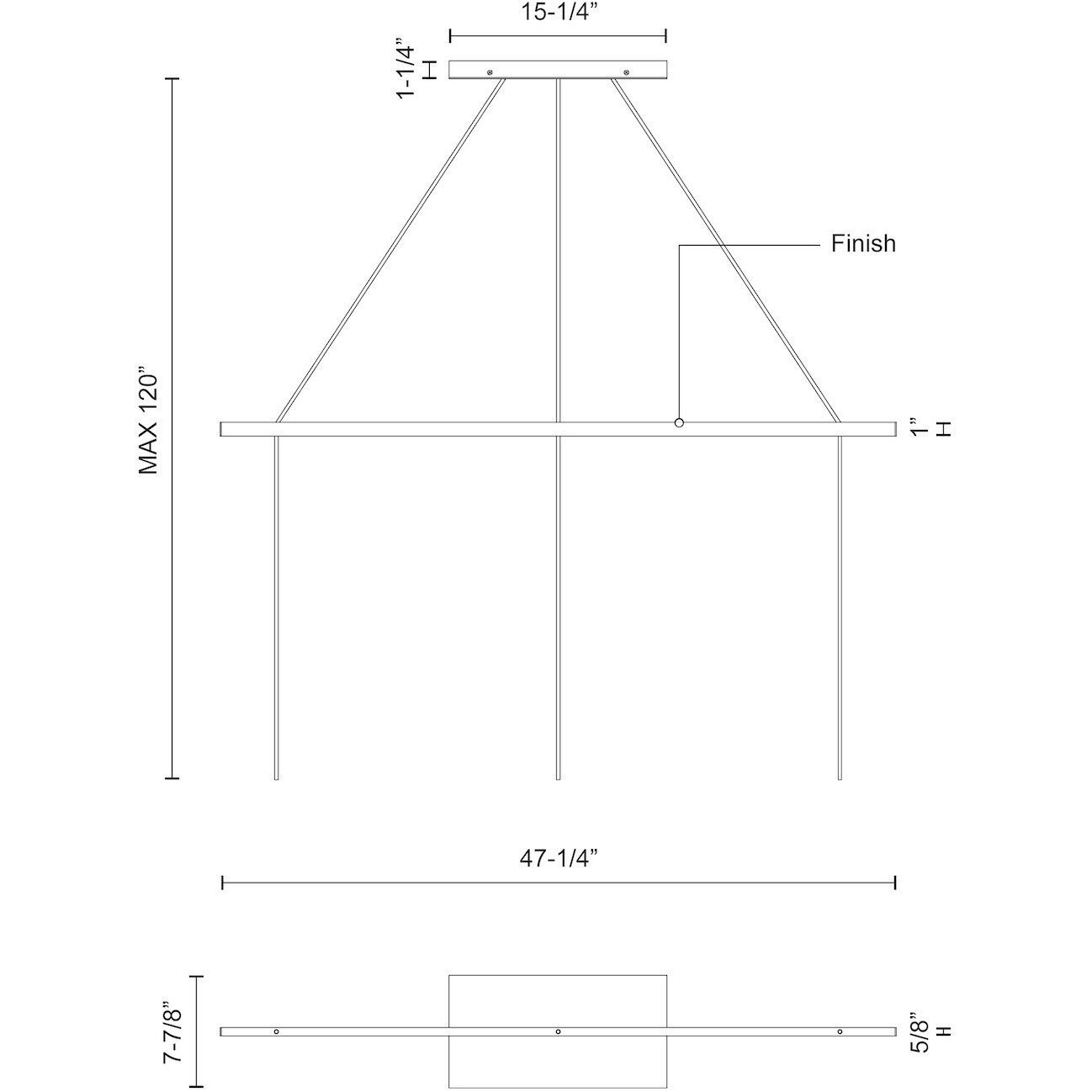 Marquee Linear Pendant Canopy System Ceiling Light in White