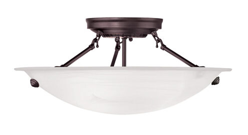 Oasis 3 Light 16 inch Bronze Semi-Flush Mount Ceiling Light