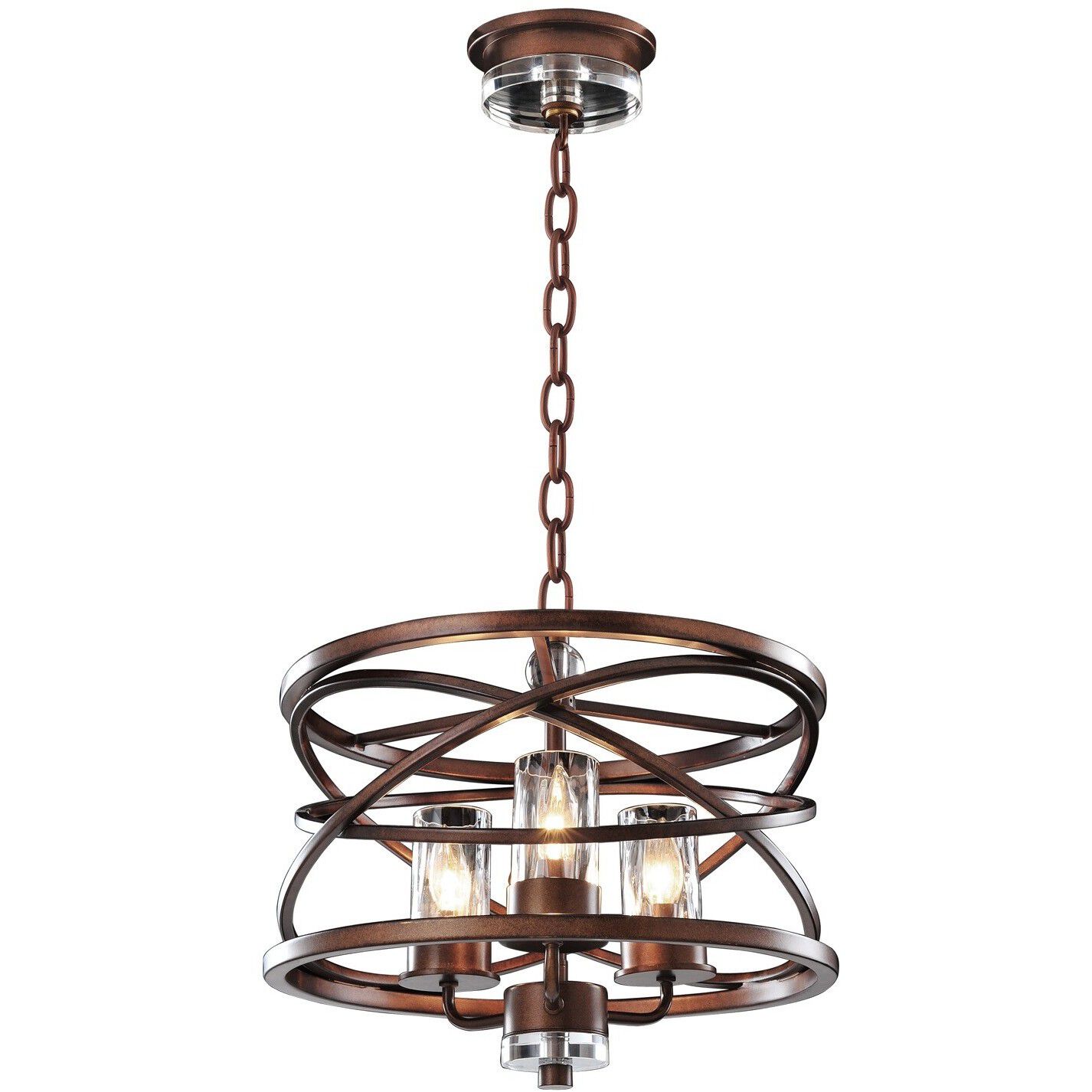 Eternity 3 Light 17 inch Etruscan Bronze Pendant Ceiling Light