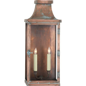 Chapman & Myers Bedford 2 Light 24 inch Natural Copper Outdoor Wall Lantern