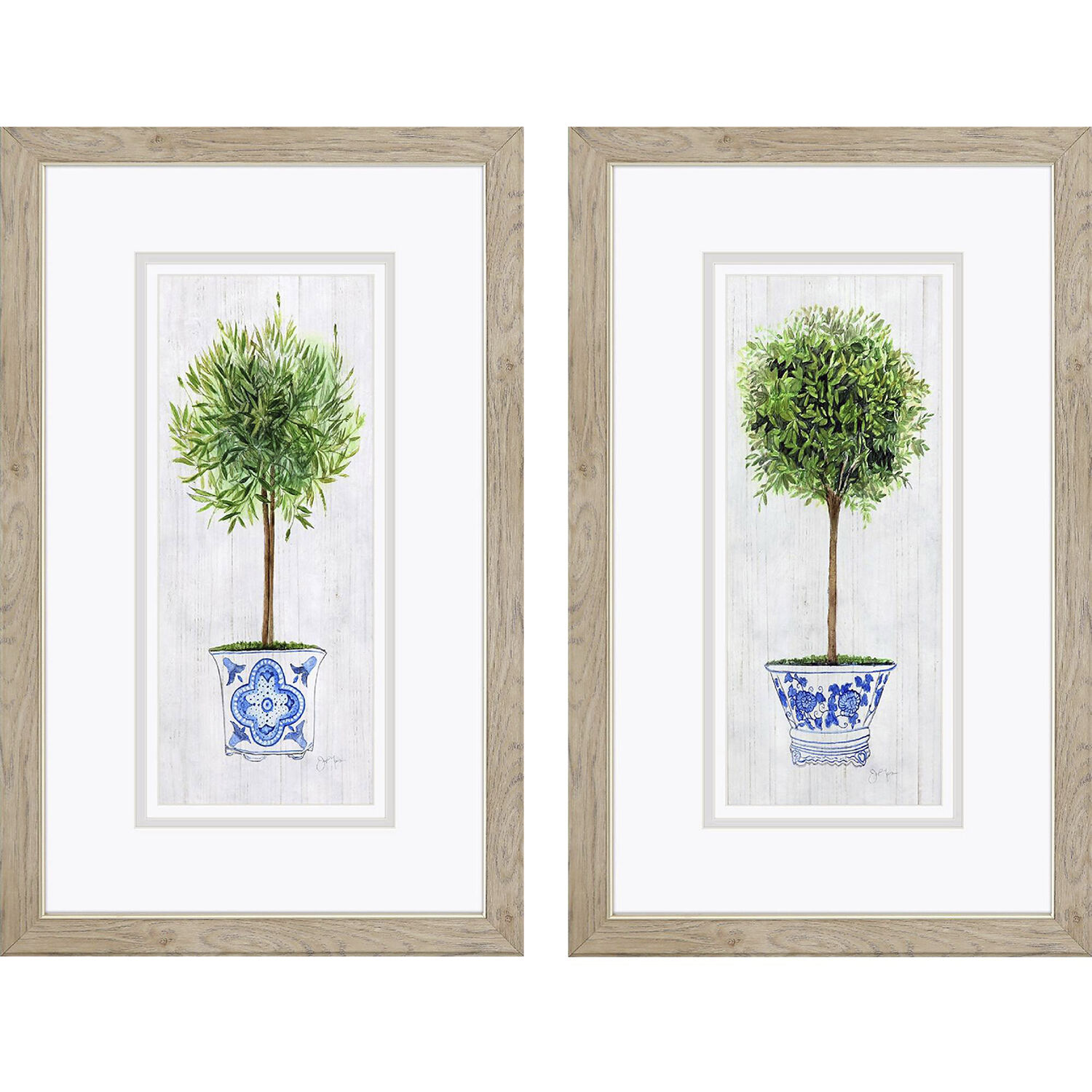 Florals Green and Blue and Brown and Gray Framed Art, Propac