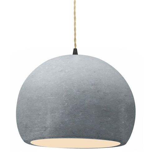 Radiance LED 12.25 inch Matte Black and Concrete Pendant Ceiling Light