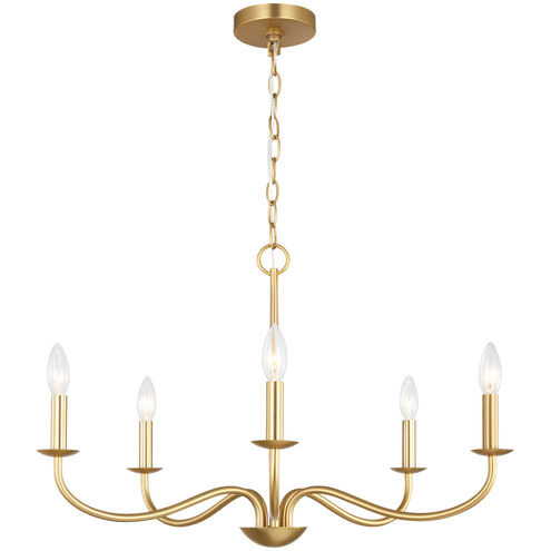 Abells 5 Light 28 inch Satin Brass Chandelier Ceiling Light