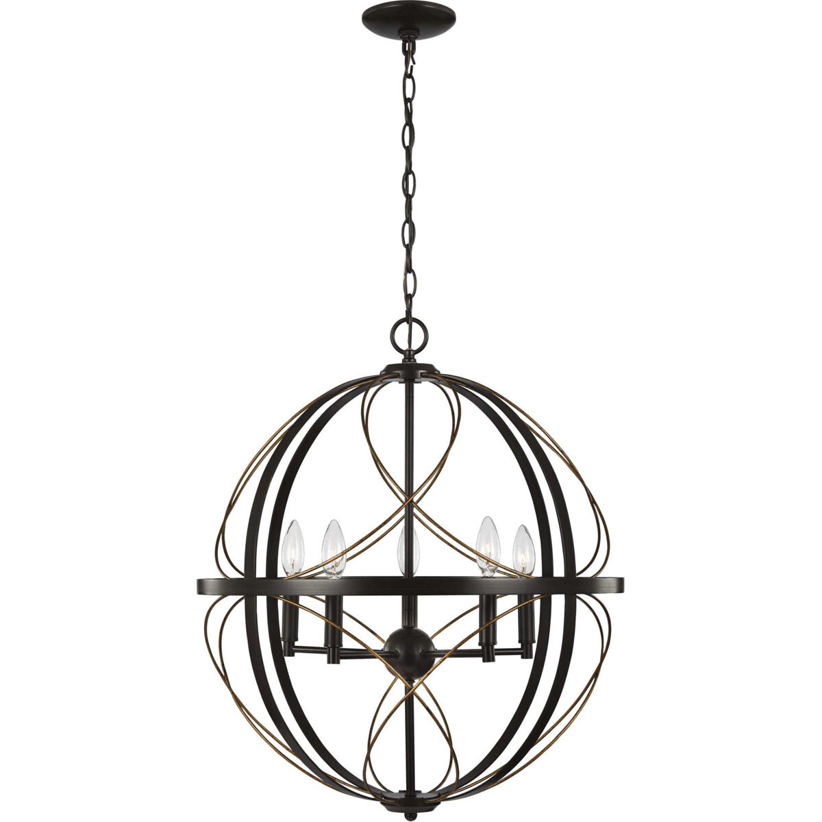 Brandywine 5 Light 22 inch Antique Bronze Pendant Ceiling Light