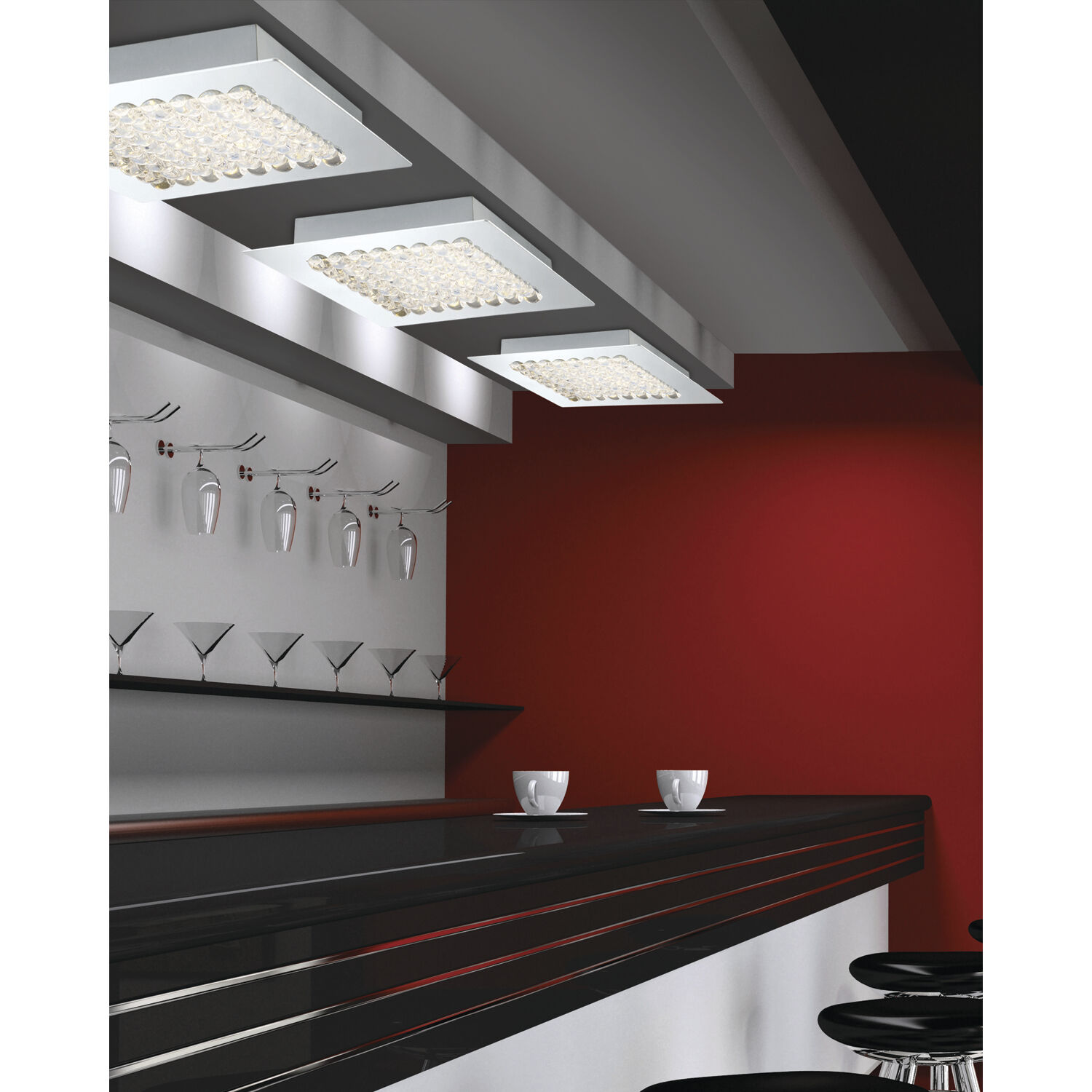 Denso LED 22 inch Chrome Chandelier Ceiling Light