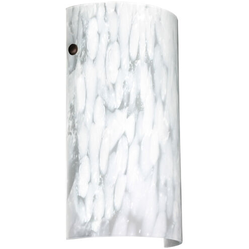 Tamburo 7 LED 7 inch Bronze ADA Wall Sconce Wall Light in Carrera Glass