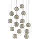 Giro 15 Light 21 inch Painted Silver/Nickel/Blue Multi-Drop Pendant Ceiling Light