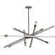 Archer 6 Light 42.5 inch Brushed Nickel with Brushed Bronze Indoor Chandelier Ceiling Light