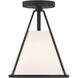 Fulton 1 Light 9.25 inch Black Semi Flush Ceiling Light