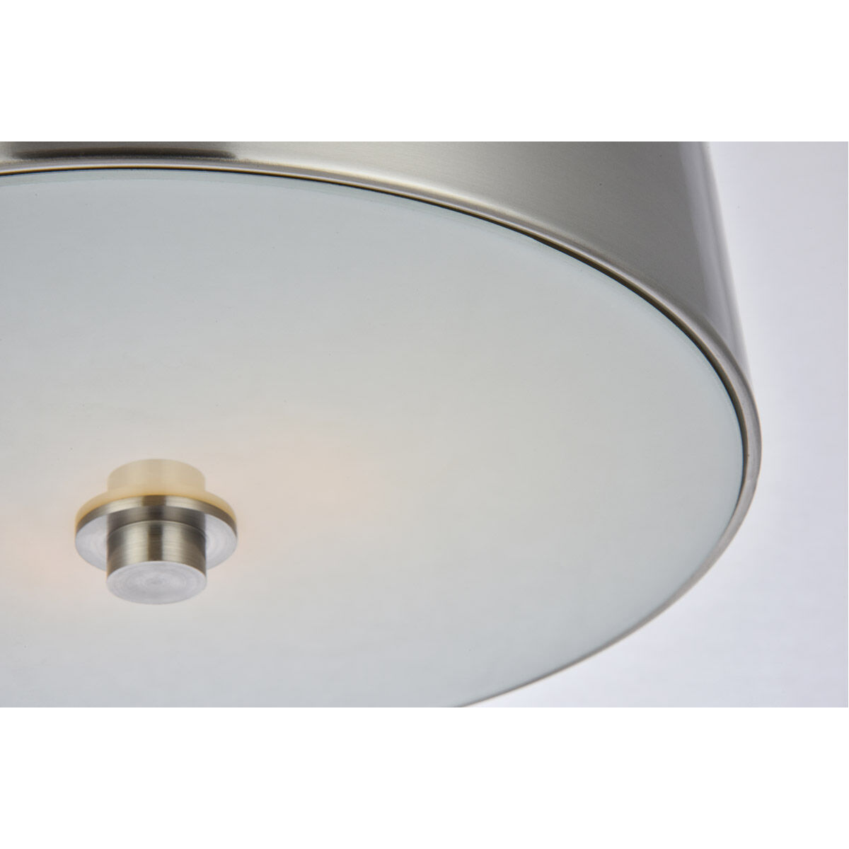 Hazen 2 Light 12 inch Burnished Nickel and White Flush Mount Ceiling Light