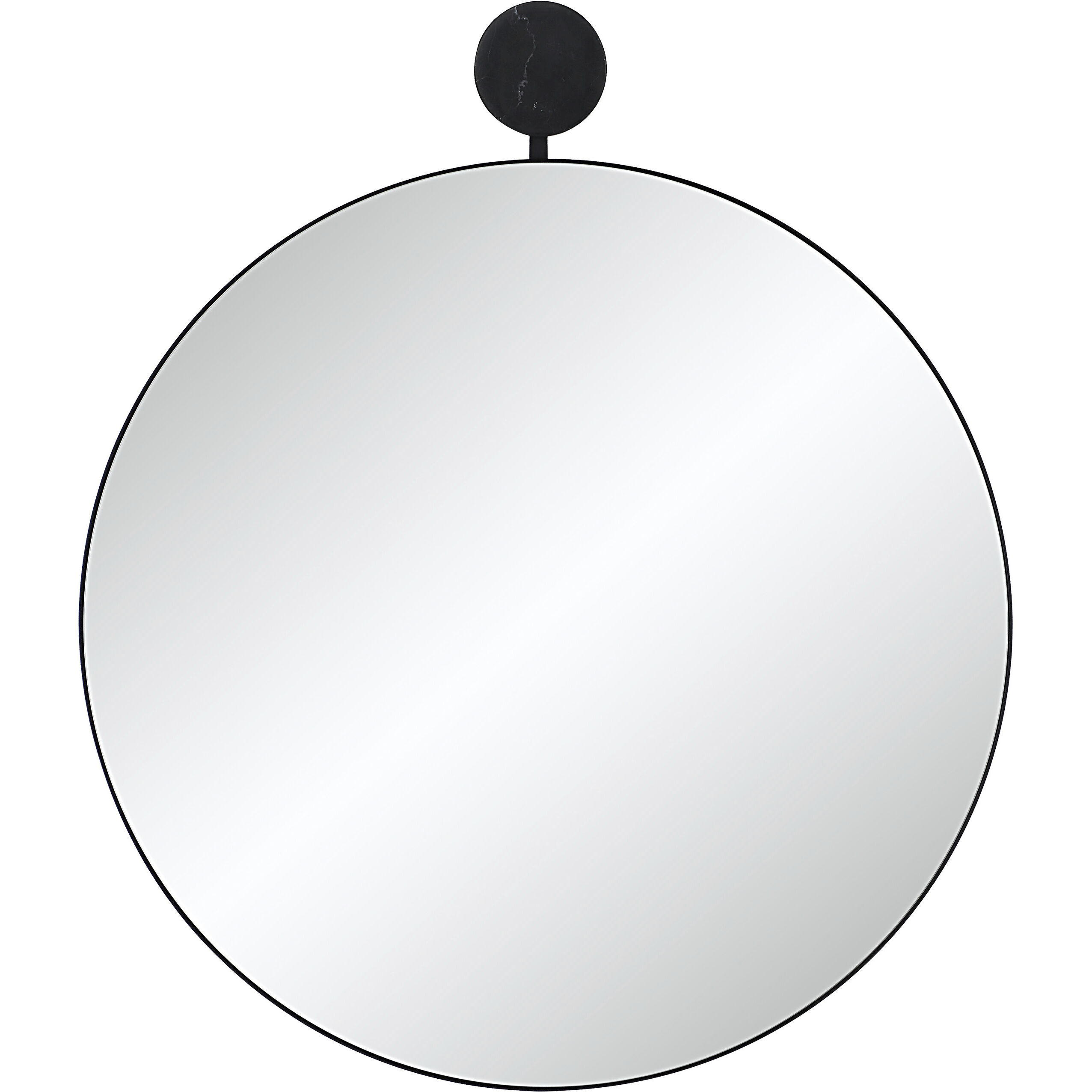 Adamas 42 X 36 inch Matte Black Wall Mirror