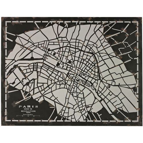City Map Black Wall Art