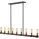 Kirkland 9 Light 56 inch Rustic Mahogany Linear Chandelier Ceiling Light