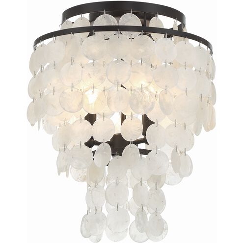 Brielle 3 Light 13 inch Dark Bronze Flush Ceiling Light