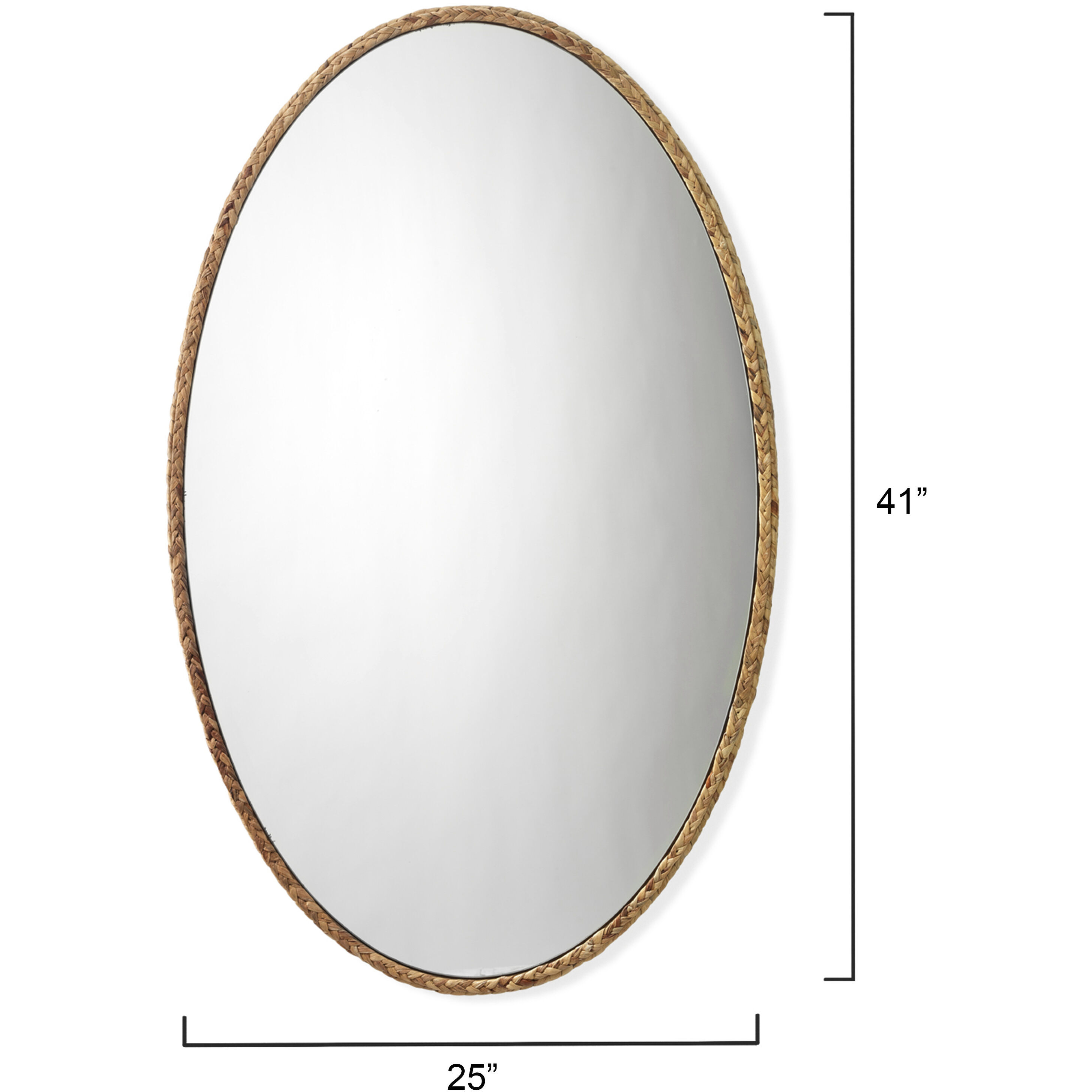 Sparrow Braided Oval 41 X 25 inch Natural Mirror