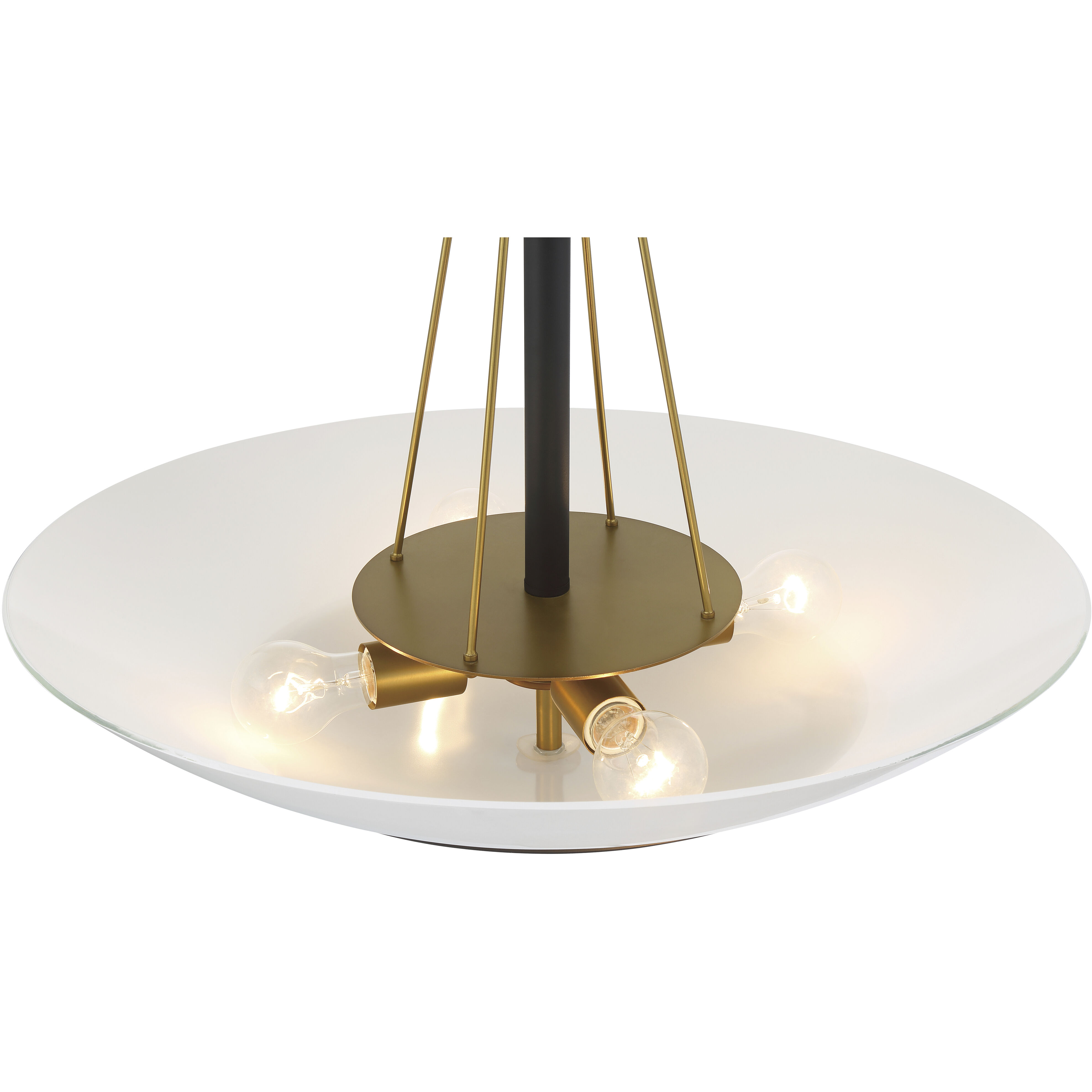 BAX 4 Light 24 inch Sand Coal and Soft Brass Pendant Ceiling Light
