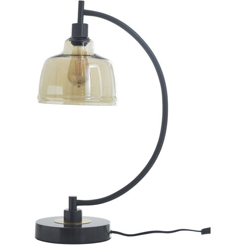 Black Water 26 inch 40 watt Black and Gold Table Lamp Portable Light
