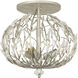 Bask 3 Light 18 inch Gold Dust Semi-Flush Ceiling Light, Premium Pre-Installed Crystal
