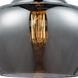 Ballston Large Fenton 1 Light 11 inch Brushed Brass Pendant Ceiling Light in Light Smoke Glass, Ballston