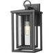 Ashland 1 Light 14 inch Matte Black Outdoor Sconce in Clear Glass