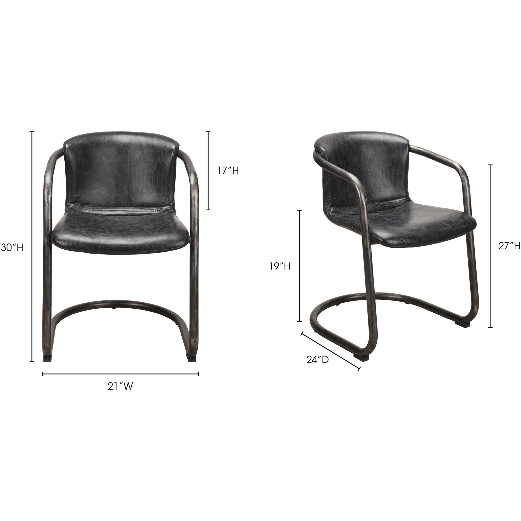 Freeman Black Dining Chair, Set of 2