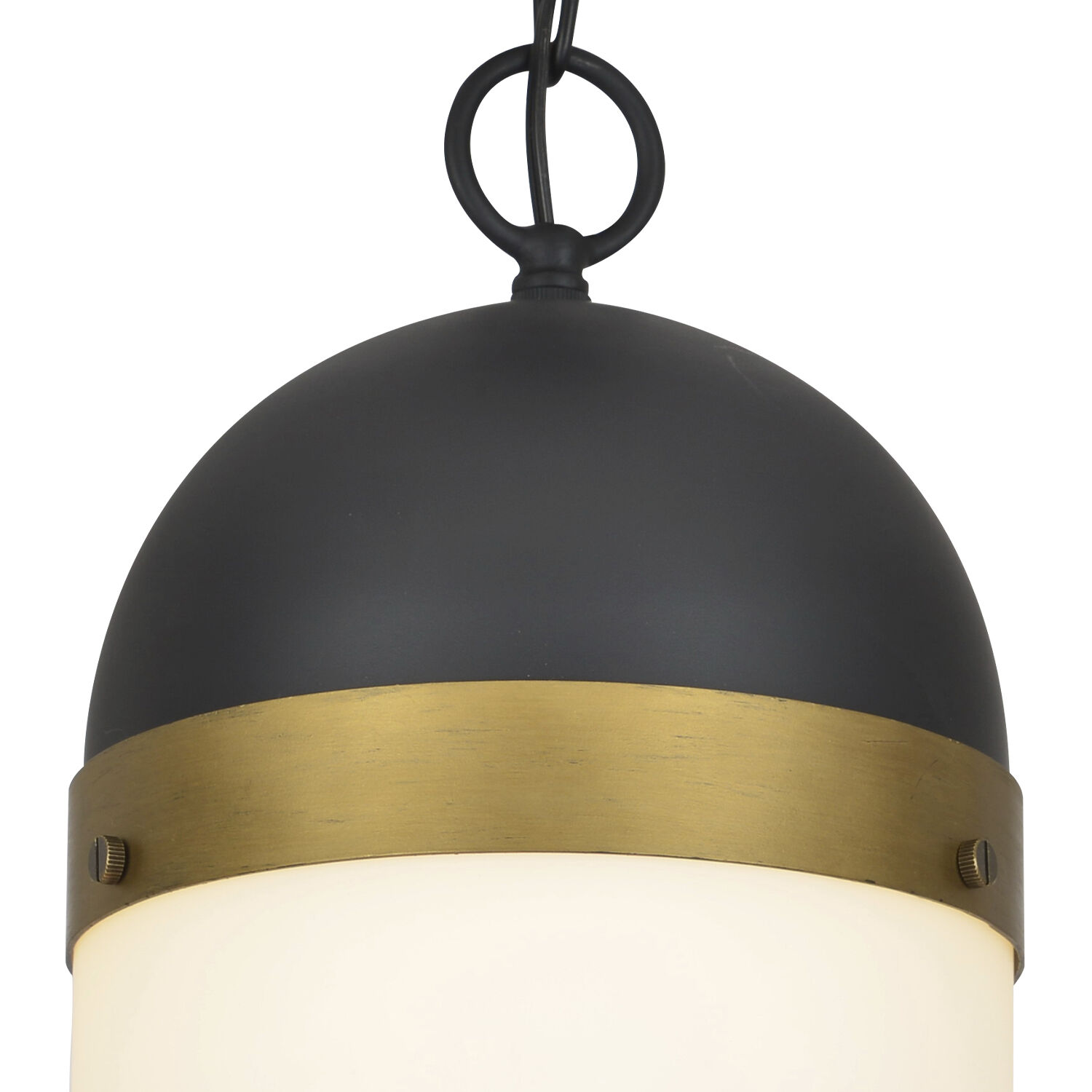 Capsule 1 Light 8 inch Matte Black/Textured Gold Outdoor Pendant