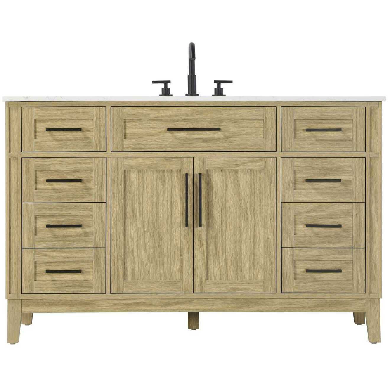 Virginia 54 X 35 inch Honey Brown Bathroom Vanity Cabinet
