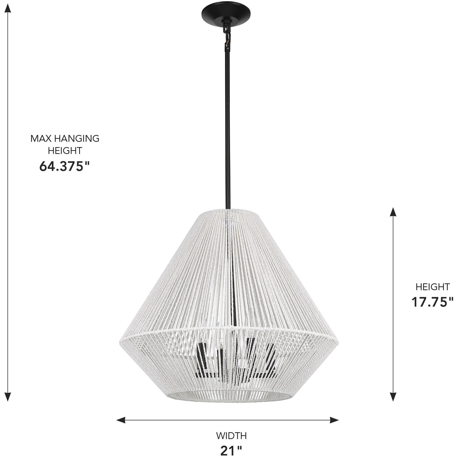 Valentina Pendant Ceiling Light in White Raphia
