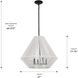 Valentina Pendant Ceiling Light in White Raphia