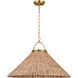 C&M by Chapman & Myers Whitby 1 Light 30 inch Burnished Brass Pendant Ceiling Light