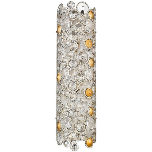 Vitozzi 3 Light 8 inch Antique Silver Leaf Sconce Wall Light