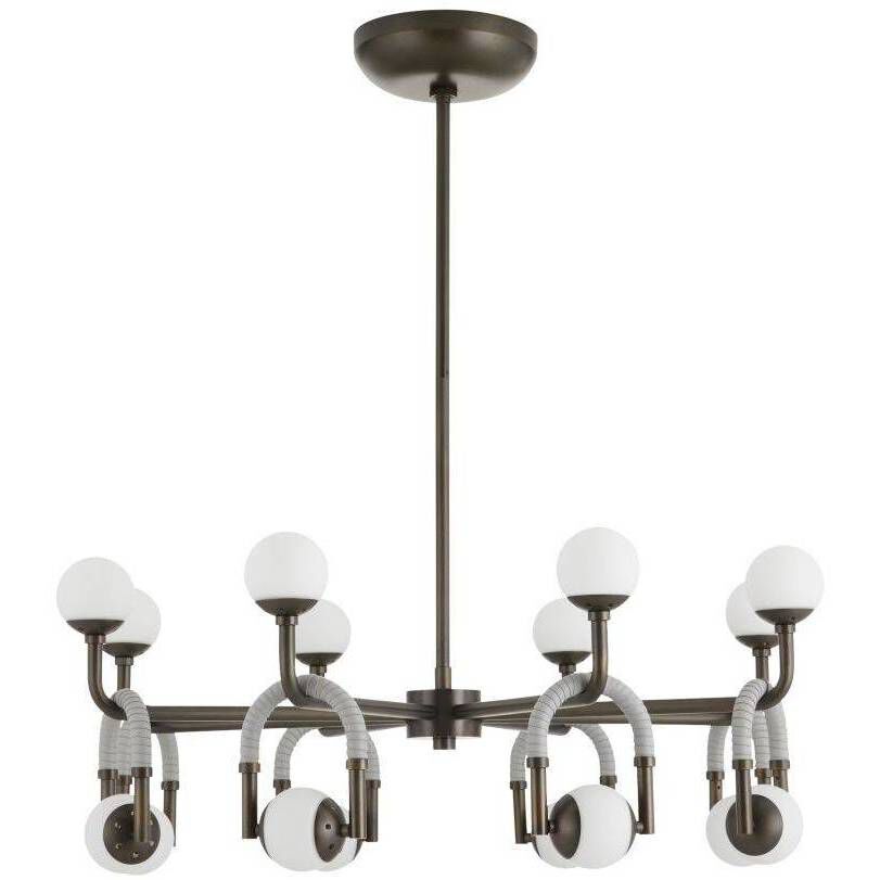 Hollins 8 Light 33 inch English Bronze and Anchor Grey Chandelier Ceiling Light