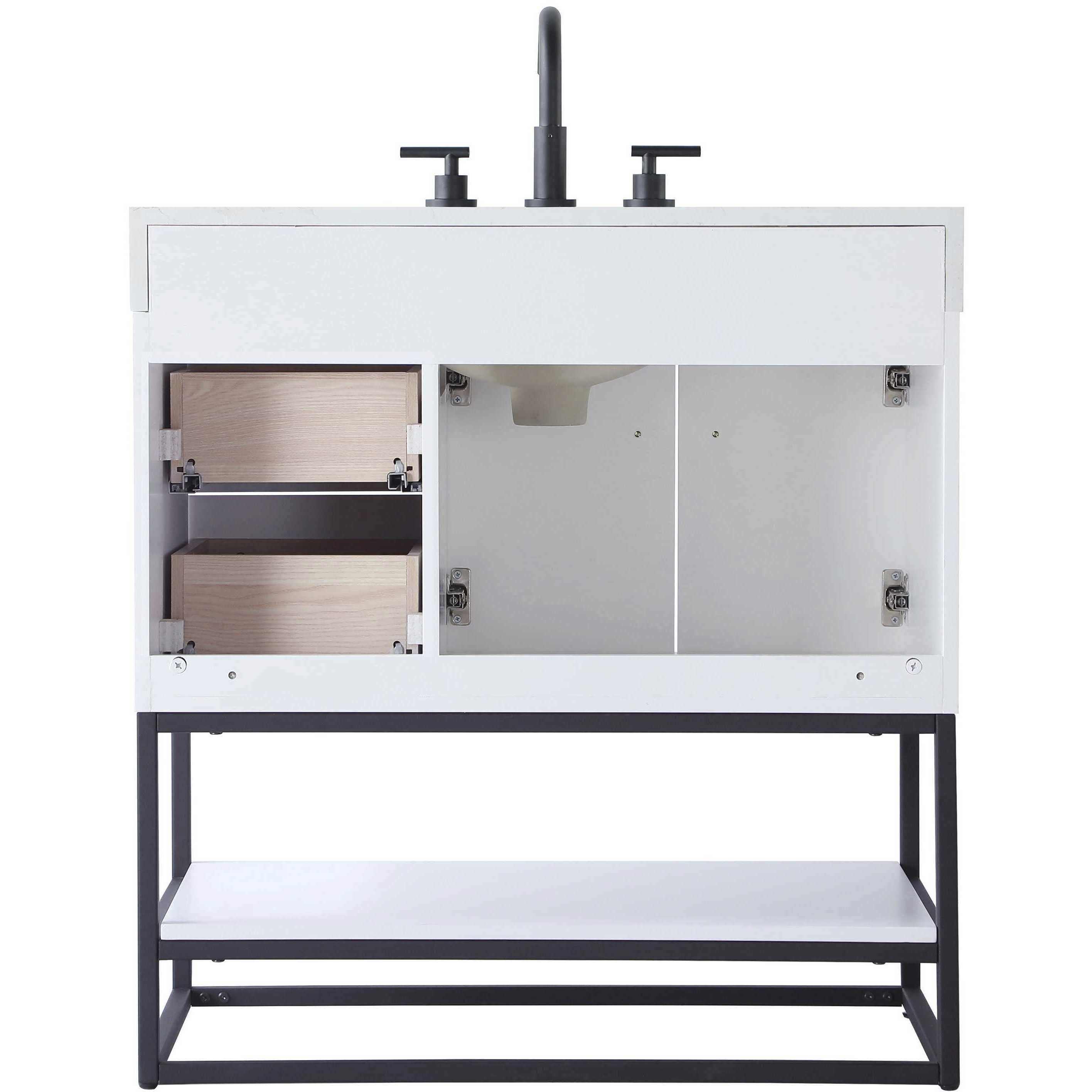 Caroline 32 X 34 inch White Bathroom Vanity Cabinet