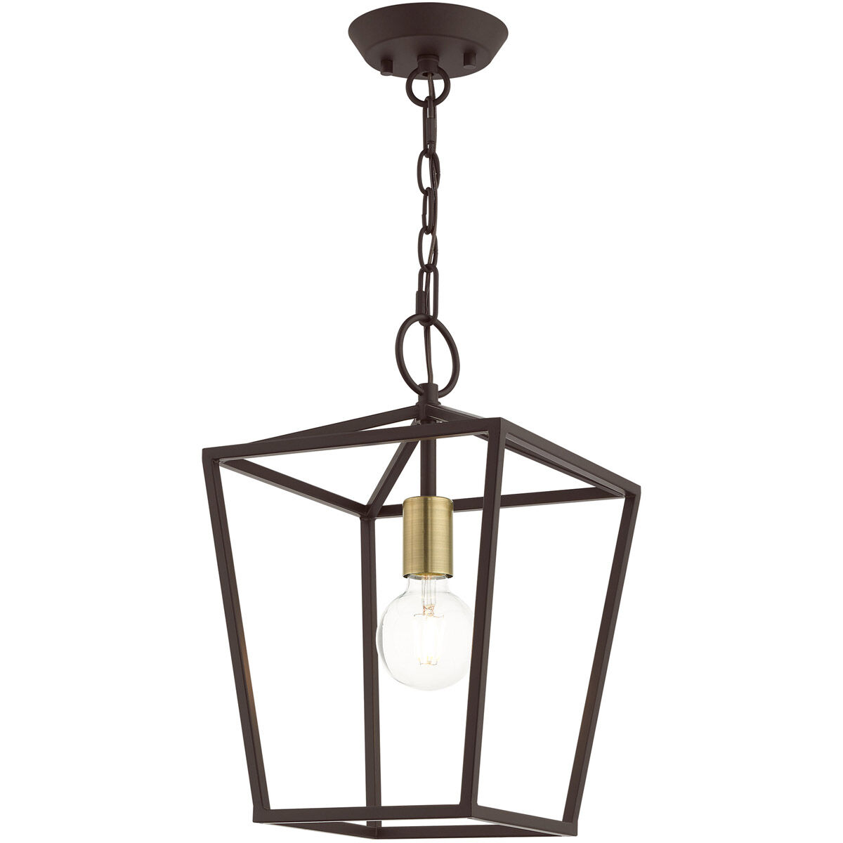Devone 1 Light 10 inch Bronze Convertible Semi Flush/Lantern Ceiling Light