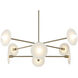 Monument 8 Light 42 inch Champagne Gold Pendant Ceiling Light