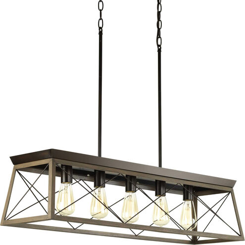 Briarwood 5 Light 38 inch Antique Bronze Linear Chandelier Ceiling Light