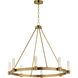 Duchess LED 36 inch Natural Aged Brass Chandelier Ceiling Light