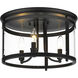 Payton 3 Light 14.75 inch Matte Black Flush Mount Ceiling Light