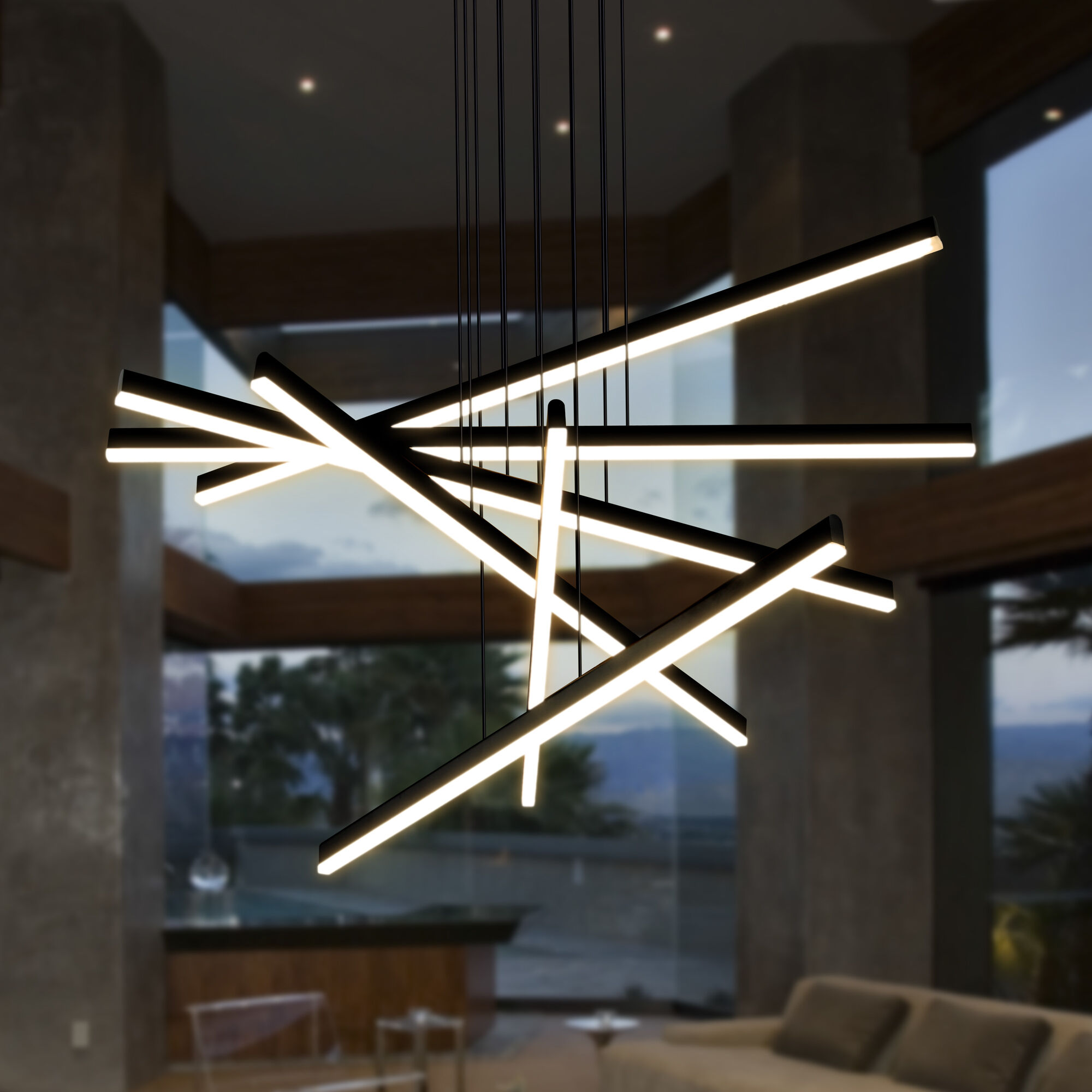 Sirius 32.25 inch Black Pendant Ceiling Light