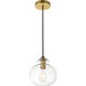 Destry 1 Light 8 inch Brass Pendant Ceiling Light